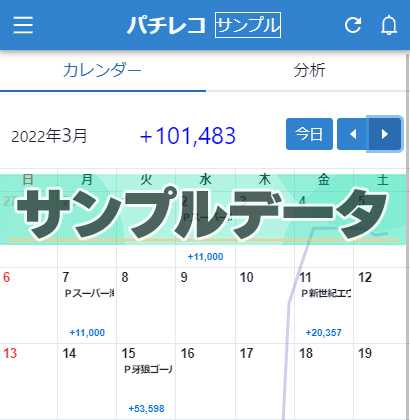 【パチレコ】入力サン  プルデータ